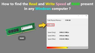 How to find the Read and Write Speed of RAM present in any Windows computer [upl. by Constantina]