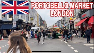 Portobello Road Market  The Most FAMOUS Antiques Market in 🇬🇧London [upl. by Alegna]