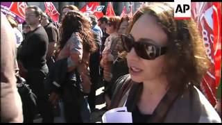 Thousands gather for unionorganised protest against austerity measures [upl. by Nelaf]