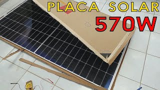 UNBOXING Painel Solar Monocristalino 570w 50v Halfcell Era Solar Placa Fotovoltaica MERCADO LIVRE [upl. by Ursal]