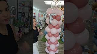 Acompañame a realizar una columna de globos personalizada Balloons viral trending decoration [upl. by Iralam5]