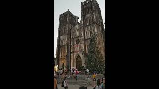 St Josephs Cathedral bells at Christmas Hanoi Vietnam [upl. by Jolda]