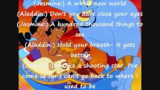 Aladdina whole new world lyrics [upl. by Vivianna]