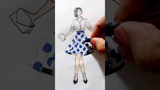 how to design a skirt 😍 part 2  using washitapes fashionillustration shorts [upl. by Able339]