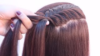 4 pretty open hairstyle for party  fishtail braid  two bun hairstyle  front dutch braid hairstyle [upl. by Akined]