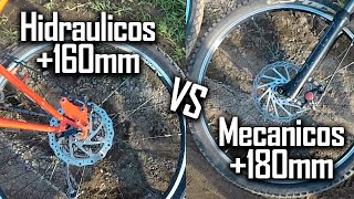 Frenos hidráulicos 160mm VS mecánicos 180mm  ¿Cuáles son mejores [upl. by Burkhart646]