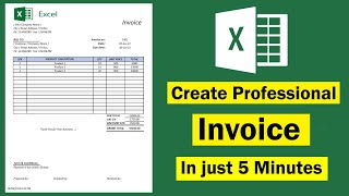 Create Professional Invoice Template  Create Invoice in Excel  Excel Tutorials [upl. by Philly]