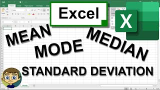 Calculate Mean Median Mode and Standard Deviation in Excel [upl. by Coady]