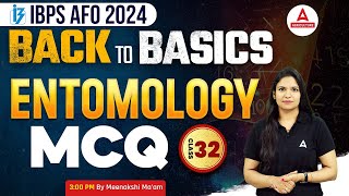 IBPS AFO 2024  Back to Basics Entomology MCQs Class 32  By Meenakshi Mam [upl. by Reena]