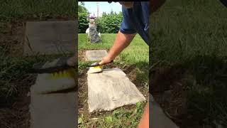 Cleaning Headstones For A Hobby headstonecleaning cemetery [upl. by Ynnatirb]