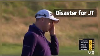 Watch Justin Thomas make a Quadruple Bogey on the 18th at the 2023 Open championship [upl. by Annaierb]