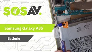 Tutoriel SOSav  Remplacement de la batterie du Samsung Galaxy A35 [upl. by Aletse]