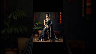 Black Color Saree Beautiful New Saree for Youtrending 🥰😍😍New sareeblack saree [upl. by Gader]