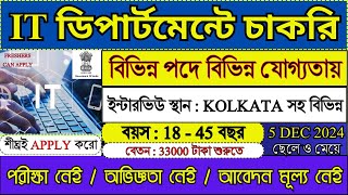 রাজ্যের IT ডিপার্টমেন্টে চাকরি 2024  IT Department Recruitment 2024  Govt Jobs  itjobs job [upl. by Acsecnarf806]