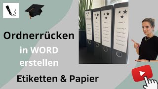 Ordnerrücken in WORD erstellen  aus Papier und als Etikett  supereasy [upl. by Pozzy]