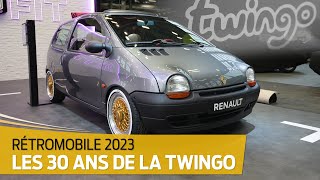 Rétromobile 2023 Les 30 ans de la Renault Twingo [upl. by Ahsiemak246]