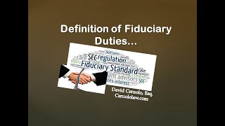 Fiduciary Duty Definition What is Fiduciary Responsibility [upl. by Yvel]