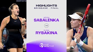 Aryna Sabalenka vs Elena Rybakina  2024 Brisbane Final  WTA Match Highlights [upl. by Dhiren551]