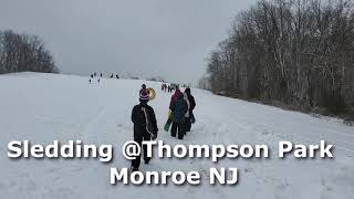 Snow TubingSledding  Thompson Park Monroe New Jersey [upl. by Eitsud]