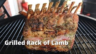 Grilled Rack of Lamb on Big Green Egg  Herb Crusted Rack of Lamb Recipe with Malcom Reed [upl. by Ycam]