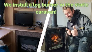 We finally install the log burner when the weather stops the cladding Episode 13 [upl. by Itsud]