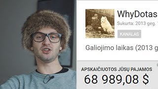 KIEK WHYDOTAS UŽDIRBA IŠ YOUTUBĖS [upl. by Lenci]