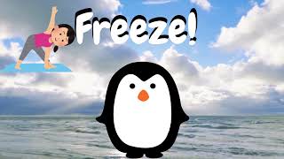 Penguin Yoga Freeze Dance  Just Dance  Brain Break  PE Cool Down [upl. by Encratia]