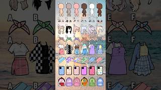 ABCDEF Cute Look Choose your favourite look 😍💞 gacha gachaclub gachalife tocaboca [upl. by Dewees]