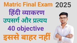 वर्ग 10 हिंदी व्याकरण उपसर्ग और प्रत्यय वहुकैल्पिक प्रश्नों  upsarg aur pratyay vvi objective [upl. by Pears101]