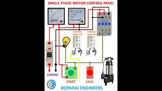 SINGLE PHASE MOTOR CONTROL PANEL electrician electrical motor Panel wiring automation mcb [upl. by Eversole]