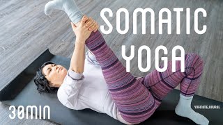 Somatic yoga for the lower back amp psoas  30 min  gentle supine practice [upl. by Atteynek]