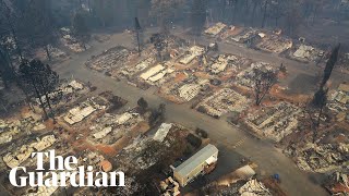 Aerial footage shows aftermath of Californias deadliest wildfire [upl. by Hieronymus]