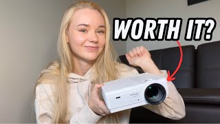 Temu Movie Projector Review  WORTH IT [upl. by Kcirdehs866]