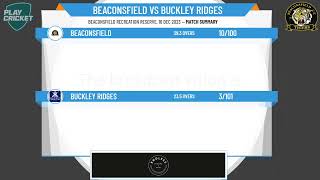 Dandenong District Cricket Association  Turf 1 Reserves  Round 8  Beaconsfield v Buckley Ridges [upl. by Ileana]