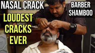 Asmr Nasal cracking head massage Skin Neck cracking by Indian Barber Shamboo Loudest cracking [upl. by Ivette]