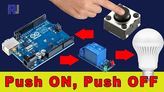 Using Arduino Turn AC bulb with push button On and OFF toggle with relay [upl. by Gavrielle]