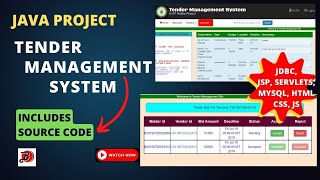 Tender Management System  Full Stack Development Project  Java Project Series by Bitter Code [upl. by Gridley]