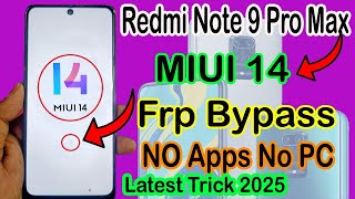 Redmi Note 9pro Frp Bypass  Redmi Note 9 pro Max MIUI Frp Bypass  Redmi Frp unlock Solution [upl. by Ainsley]