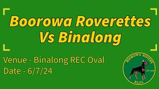 2024 Round 11  Boorowa Roverettes vs Binalong [upl. by Gonzales]