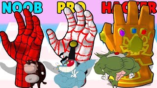 OGGY AND JACK AND BOB NOOD VS PRO VS HACKER l SUPERHERO HANDS RUN GAME [upl. by Kcir]