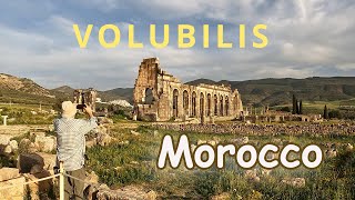 VOLUBILIS MOROCCO TOURING THE ROMAN RUINS UNESCO WORLD HERITAGE SITE [upl. by Idnam]