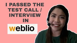 HOW TO PASSED THE TEST CALLINTERVIEW IN WEBLIO MY OWN EXPERIENCE [upl. by Eberly]