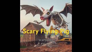 Scary Flying Pig Smash Small Hut At Countryside field excavator monsterpig shorts 977 [upl. by Yleik]