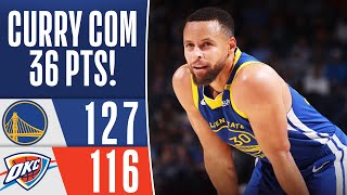 CURRY ativa modo splash E GOLDEN STATE WARRIORS vence OKC fora de casa na NBA  Melhores Momentos [upl. by Elleinahc387]