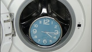 Experiment test  Clock in a Washing Machine  clock broken by centrifuge 74 [upl. by Kcirrej]