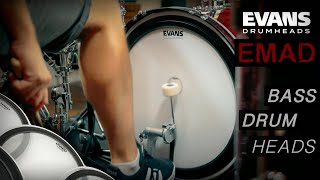 Evans EMAD bass drum heads sound comparison on Sonor AQX drums [upl. by Ulises753]