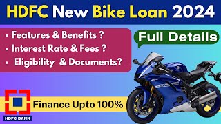 HDFC Bank Two Wheeler Loan Interest Rate  HDFC Bike Loan  Features Monthly Salary amp Documents [upl. by France]