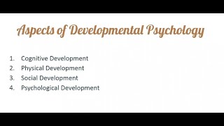 Lecture 02 Aspects of Developmental Psychology Inter part 2 Rawalpindi Women University [upl. by Kennie]