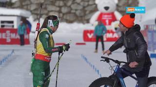 Kurioses Duell in Antholz Wierer fordert RadChamp [upl. by Firehs337]