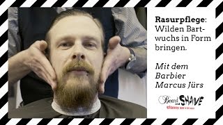 Wilden Bartwuchs in Form bringen  Bart trimmen  Konturen rasieren  Marcus Jürs [upl. by Bo346]